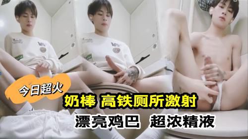 ［推荐］今日超火，奶棒高铁厕所撸射，绝美大鸡巴，超浓精液
