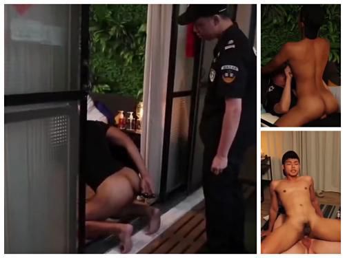 童颜骚狗约炮小区保安，被保安大屌狂艹 上集